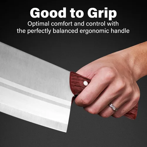 Miniatura 5 de TJ POP Cuchilla China de Chef, Cuchillo de Acero Inoxidable de 7.5 Pulgadas con Mango Ergonómico, Cuchillo de Cocina Ultra Afilado para Hogar