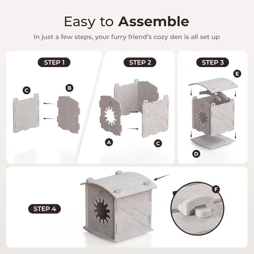 Miniatura 4 de Casas para Gatos de Interior: Casa Cueva de Fieltro para Gatos, Resistente a Arañazos, Cálida con Aislamiento y Cubierta, Tienda Refugio para Regalo