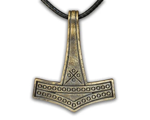 Miniatura 6 de Viking Thors Hammer Necklace Pendant - Vegvisir Aegishjalmur Helm of Awe Raven Huginn Muninn Pendant Necklace Amulet Talisman - Thor Necklace