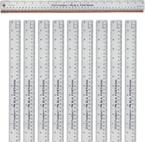 Miniatura 15 de Regla de metal de 12 pulgadas de Breman Precision con respaldo de corcho – Regla de borde recto de acero inoxidable, flexible, antideslizante