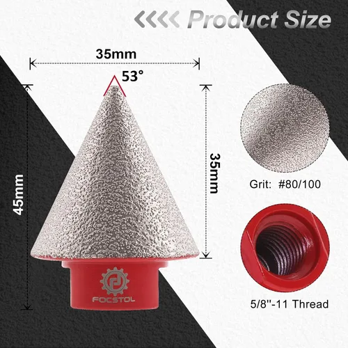 Miniatura 2 de FOCSTOL Broca de biselado de diamante – Broca avellanada de 1-3/8 pulgadas (1.378 in) para agujeros existentes, ampliación, modelado y recorte