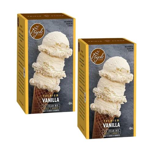 Miniatura 10 de Triple Scoop - Pastel de cumpleaños prémium (2) mezcla de helado para hacer helados. Simple, fácil, delicioso. De mezcla gourmet a máquina en 5