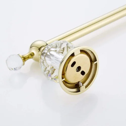 Miniatura 5 de WINCASE Accesorios de baño de oro, Conjunto de barra de toalla de cristal ajustable, juego de hardware dorado para toallas de mano, anillo, soporte
