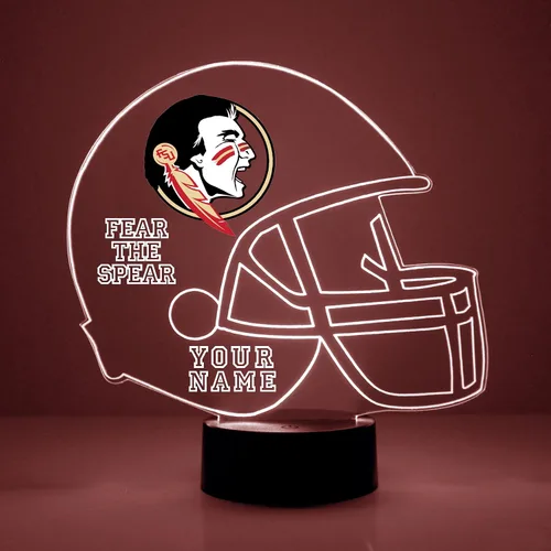 Miniatura 27 de Lámpara nocturna con señal LED personalizada de casco de fútbol de la Universidad de Alabama Crimson Tide con nombre o imagen personalizada