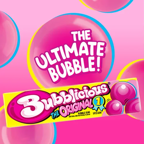 Miniatura 2 de Bubblicious Goma de mascar para adultos y niños, 18 paquetes de 5 piezas (90 piezas en total)