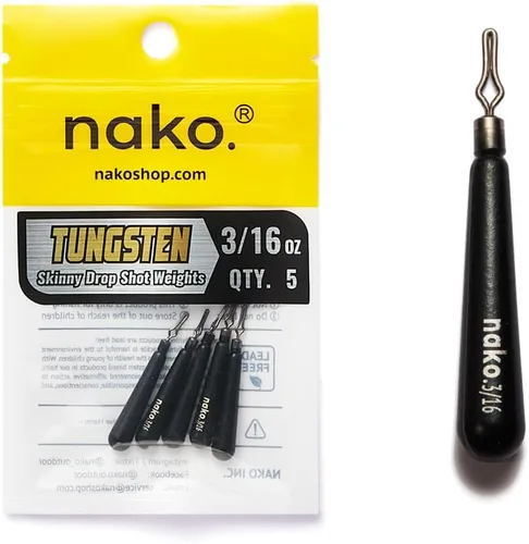 Miniatura 10 de Nako - Pesas de tungsteno para tiro de caída, pesos de tungsteno, pesos de pesca para equipo de tiro caído, 1/32 oz - 1 oz, sin astilla, negro