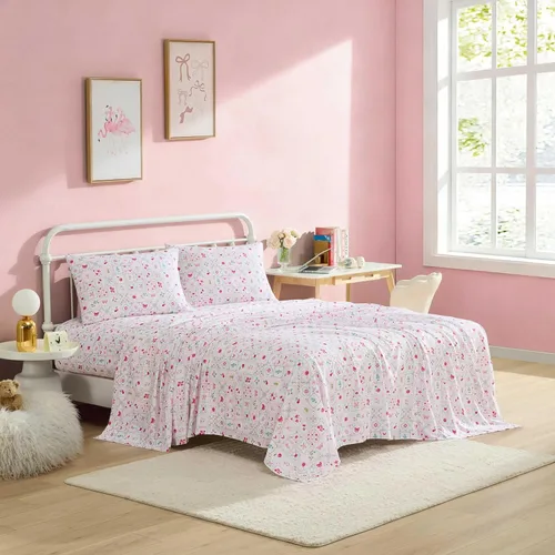 Miniatura 8 de Betsey Johnson - Sábanas de cama King, ropa de cama suave y ligera, resistente a la decoloración y a las arrugas (leopardo, King)