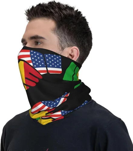 Miniatura 5 de Neck Gaiter Mali Malian American Flag USA Handshake Face Cover Scarf Uv Sun Protection Balaclava Head Mask for Men Women Fishing Mask Hiking Cycling