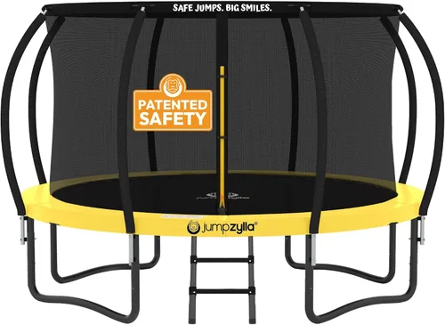 Miniatura 12 de Jumpzylla - Cama elástica recreativa para niños, con red de seguridad, escalera y revestimiento antioxidante, de 8, 10, 12, 14, 15 y 16 pies