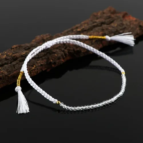 Miniatura 39 de Thecraftman - Pulsera trenzada de cuentas naturales, cristales energéticos, regalo para ella, pulsera de protección de hilo trenzado de mano