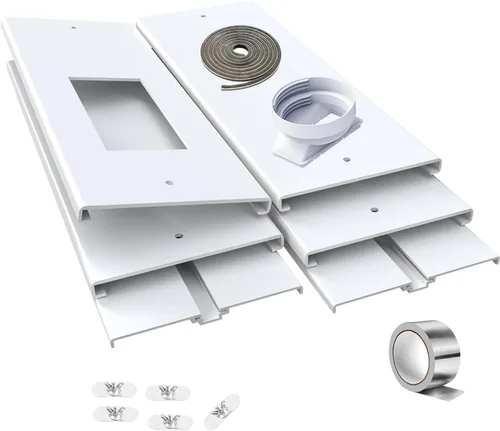 Miniatura 8 de Kit de ventilación de aire acondicionado para puerta corrediza de 95 pulgadas con red de pantalla y 2 burletes herméticos de ahorro de energía