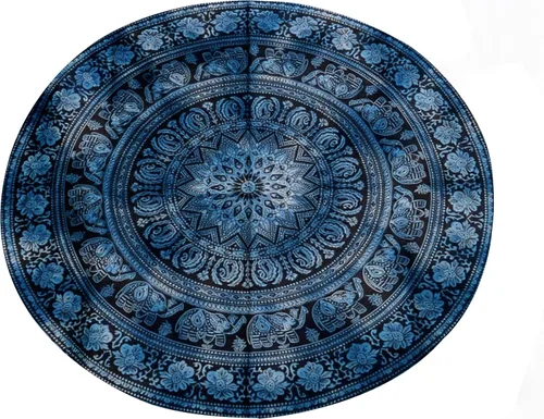 Miniatura 30 de Craft Trade - Tapiz de algodón indio con mandala para pared, decoración estética boho hippie para sala de estar, meditación y dormitorio - Amarillo
