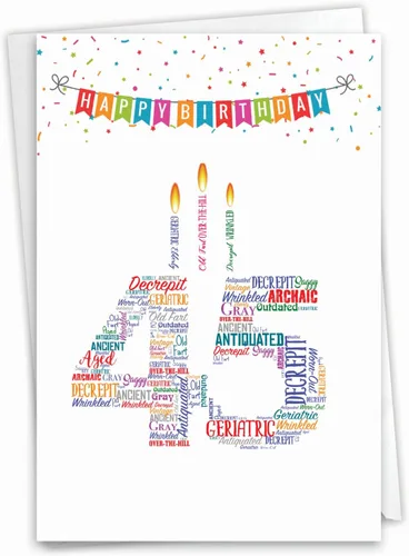 Miniatura 10 de NobleWorks 45 In Celsius C9573MBG Divertida tarjeta de felicitación de cumpleaños de hito con sobre (4.63 x 6.75 pulgadas)