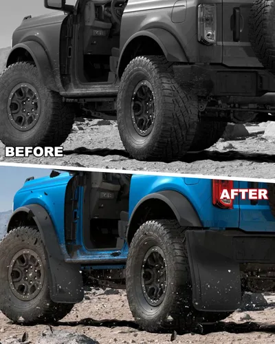 Miniatura 6 de Protectores contra salpicaduras para Ford Bronco 2021-2024, protectores de barro para neumáticos delanteros y traseros, guardabarros para Ford