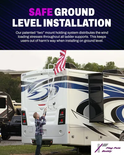 Miniatura 3 de FlagPole Buddy Starlink Gen 2 Kit de montaje compatible para montaje en escalera RV