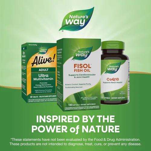 Miniatura 7 de Nature's Way Aceite de pescado Fisol, revestimiento entérico, apoya la salud cardiovascular y articular*, Omega 3 de mega potencia, 180 cápsulas