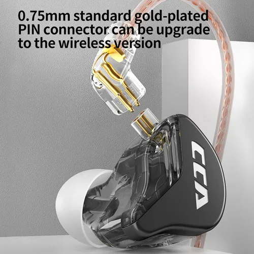 Miniatura 7 de CCA CRA - Auriculares intraurales, diafragma ultrafino, controlador dinámico IEM, sonido claro y graves profundos, auriculares con cable extraíble