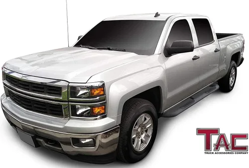 Miniatura 2 de TAC - Estribos laterales con barras Nerf para Chevy Silverado/GMC Sierra 2001-2018 1500 & 2001-2019 2500/3500 camioneta de doble cabina