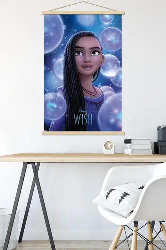 Miniatura 5 de Trends International Disney Wish Asha - Póster de pared de una hoja, 22.37 x 34.00 pulgadas, paquete de impresión premium y colgador de madera