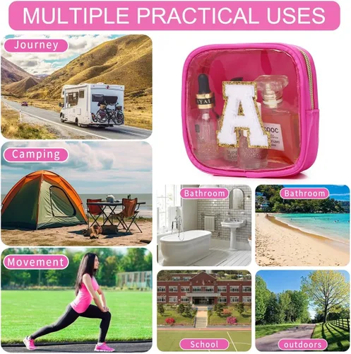 Miniatura 4 de Bolsa de Maquillaje Transparente Pequeña Bolsa de Cosméticos Bolsa de Viaje de Artículos de Aseo Bolsa Transparente con Cremallera Bolso Organizador