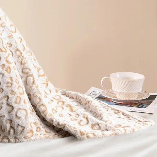 Miniatura 6 de PLEASANT BOULEVARD Manta de leopardo de forro polar, colcha de microfibra premium, ligera, cálida y acogedora, para sofá y cama