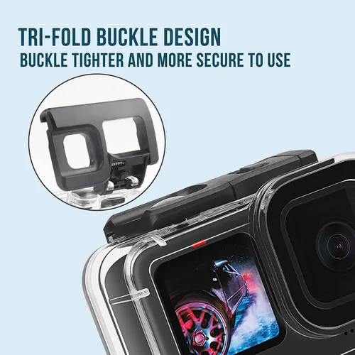 Miniatura 4 de SHOOT Kit de funda impermeable para GoPro Hero 12/11/10/9, carcasa protectora de buceo, con protector de pantalla y 12 piezas antivaho inserto