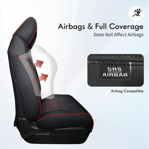 Miniatura 4 de Huidasource - Juego completo de fundas de asiento para Dodge Ram, fundas impermeables de cuero para camioneta pickup, con cobertura total, protector