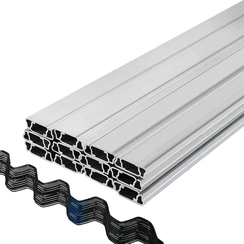 VEVOR Alambre de resorte de invernadero y canal de bloqueo, 50 paquetes, kit de aleación de aluminio recubierto de polietileno de 6.56 pies,