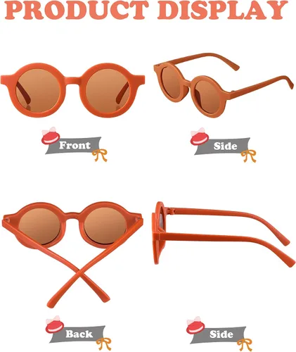 Miniatura 3 de Frienda 16 pares de lentes de sol para niños, lindos lentes de sol redondos para niños y niñas, playa, deportes al aire libre, edad 3-10