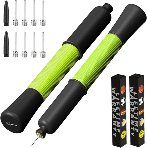 Miniatura 11 de Bomba de pelota con almacenamiento de agujas (nunca pierdas el pin), bomba de baloncesto con 5 agujas y cable extensible, bombas de fútbol, bomba