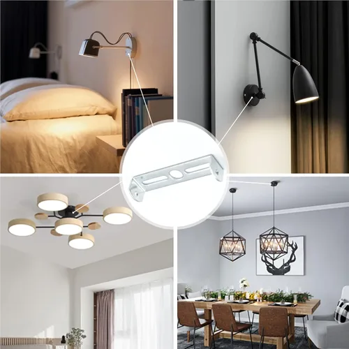 Miniatura 6 de Soporte de montaje de lámpara de 4.1 a 4.7 pulgadas, kit cuadrado, placa de luz de techo, soporte de montaje en pared, barra transversal