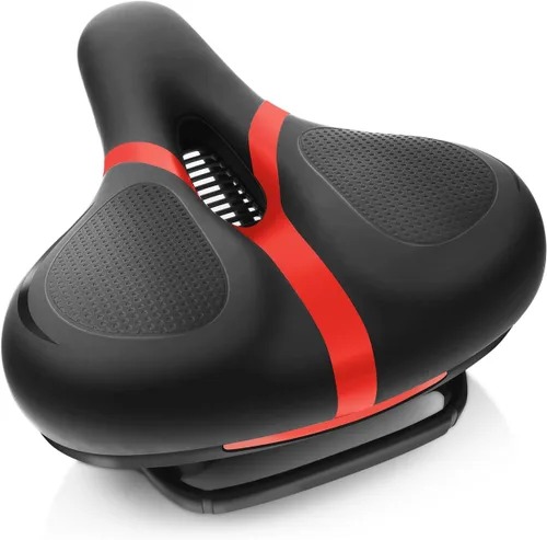 Miniatura 11 de Reemplazo de asiento de bicicleta, asiento de bicicleta para hombres y mujeres, cómodo sillín de bicicleta ancho con espuma viscoelástica acolchada