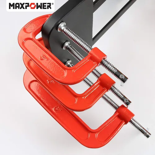 Miniatura 6 de MAXPOWER Juego de abrazaderas C de 4 piezas, abrazadera C de 6 pulgadas, apertura de mandíbula de hasta 6 pulgadas, profundidad de garganta de 2-3/4
