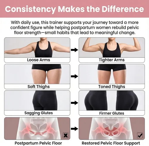 Miniatura 6 de Entrenador muscular de suelo pélvico con 3 modos inteligentes, diseño ajustable de 360°, ejercitador de muslos interiores Kegel con banda