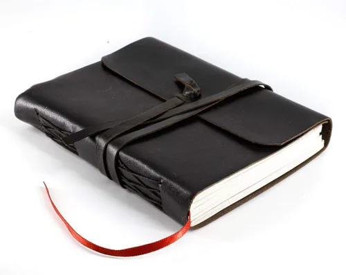 KomalC Diario de cuero hecho a mano | Cuaderno de escritura Diario | Bloc de notas diario encuadernado para hombres y mujeres, papel sin líneas,