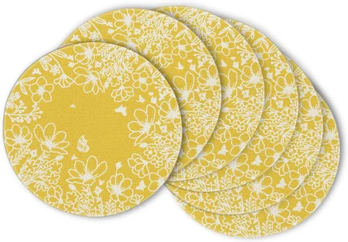 Miniatura 8 de Artoid Mode Juego de 4 manteles individuales de verano con flores azules de 12 x 18 pulgadas para decoración de fiestas, cocina, comedor