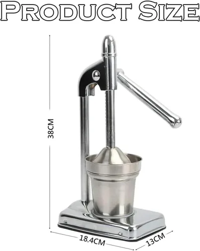 Miniatura 2 de Exprimidor manual de hierro fundido, exprimidor manual efectivo de acero inoxidable, con base de taza antideslizante, palanca de ahorro de esfuerzo