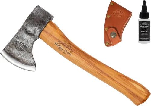 Miniatura 18 de 1844 Helko Werk Germany Hacha tradicional de carpintería de la Selva Negra, hecha en Alemania, Hacha Bushcraft forjada a mano y hacha forestal