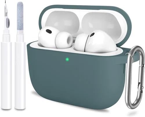 Miniatura 14 de Funda para AirPods Pro 3 con limpiador y protector de silicona suave con llavero para mujeres y hombres, funda para Apple AirPods Pro de 3ª Claro