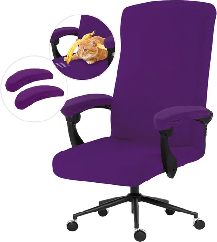 Miniatura 131 de Fundas elásticas para asiento de silla de oficina de escritorio - Funda universal de spandex para silla de computadora - Fundas removibles lavables