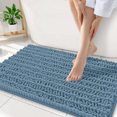Miniatura 205 de Smiry Alfombras de Baño 24x16 pulgadas, Alfombras de Baño de Chenilla Extra Suaves y Absorbentes, Respaldo de Goma Antideslizante, Lavable a Máquina
