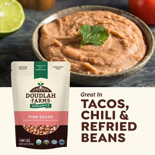 Miniatura 5 de Frijoles rosados orgánicos de 1 libra – Sin OMG, USDA Orgánico, Certificado Limpio Probado, Vegano – Rico en fibra y proteína para sopas, burritos