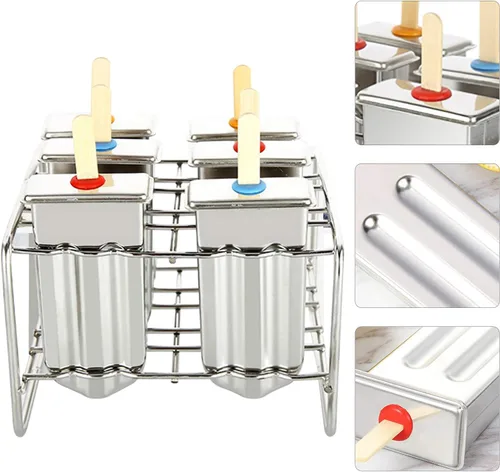Miniatura 2 de 6 moldes de acero inoxidable para helados, moldes de paletas de acero inoxidable, moldes comerciales para helados, moldes para paletas de hielo