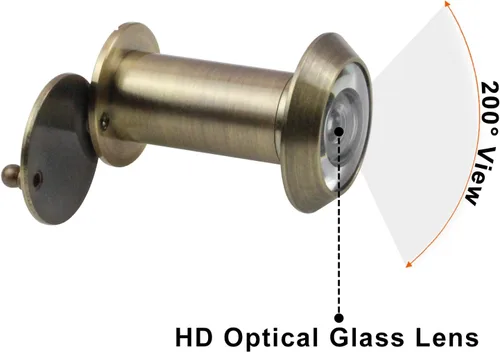 Miniatura 3 de Earl Diamond - Mirillas para puerta, mirilla de visor de puerta de latón macizo de 200 grados con cubierta de privacidad giratoria resistente