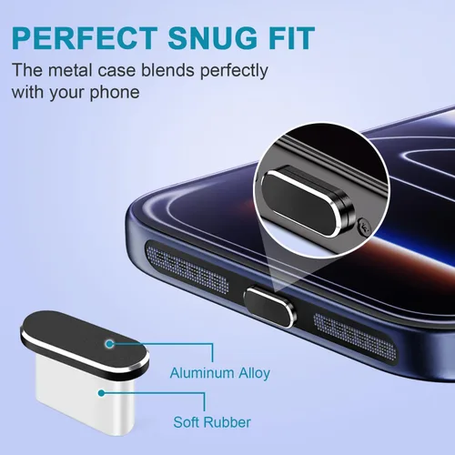 Miniatura 5 de Tapón Antipolvo USB C, Funda de Puerto USB C Tipo C para Enchufe de Puerto de Carga, Funda Antipolvo para Altavoces, Accesorios para iPhone 17 Pro