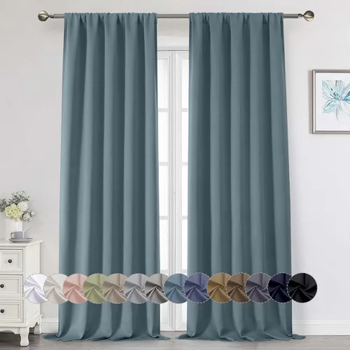 Miniatura 149 de Cortinas opacas para dormitorio, sala de estar, juego de 2 paneles de 54 pulgadas de largo, cortinas de oscurecimiento de habitación con aislamiento