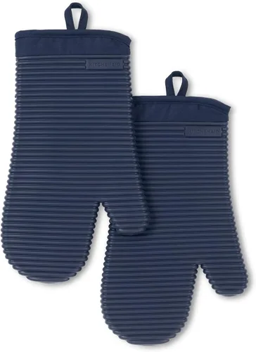 Miniatura 10 de KITCHENAID Juego de 2 guantes de horno de silicona suave acanalados, 7.5 x 13 pulgadas, color pistacho