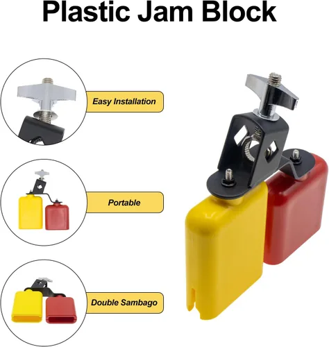 Miniatura 3 de CashBeat Bloque de atasco de plástico, accesorio de percusión de paso alta/baja para kit de batería