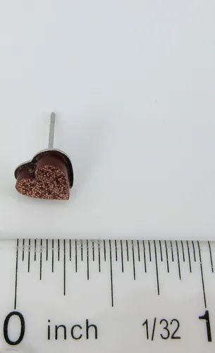 Miniatura 59 de Pendientes de botón de corazón acrílico con purpurina de acero inoxidable de 0.315 in