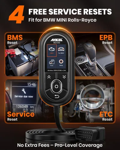 Miniatura 2 de ANCEL BD330 OBD2 Escáner Bluetooth (Actualizado BD310 para BMW) Herramienta de diagnóstico de sistema completo con registro de batería, función